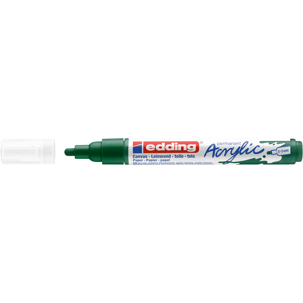 Akril marker 2-3mm, Edding 5100 moha zöld