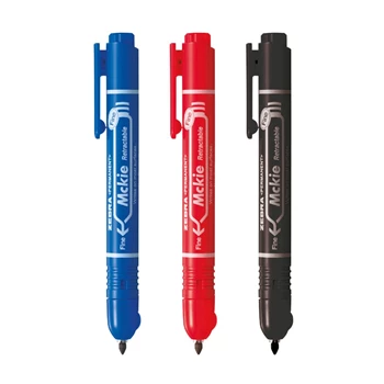 Alkoholos marker 1,3 mm, nyomógombos, Mckie Retractable Zebra  írásszín piros