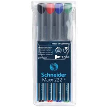Alkoholos marker OHP 0,7mm tűhegyű Schneider Maxx 222 F 4 klf. szín