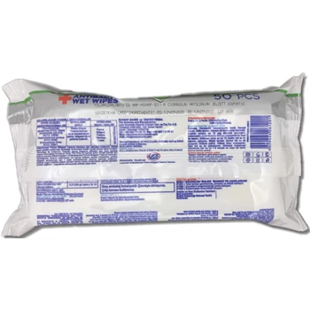 Antibakteriális fertőtlenítő hatású nedves törlőkendő 50 db/csom Lara Med
