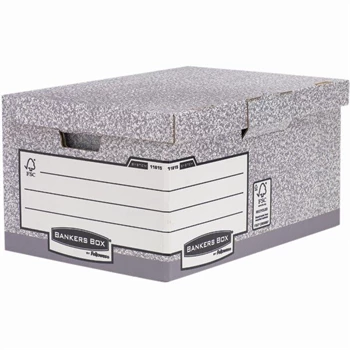 Archiváló konténer csapófedéllel, 310 x 390 x 560 mm., Bankers Box System by Fellowes® 10 db/csomag, szürke