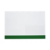 Asztali könyöklő fehér lapokkal zöld műbőrcsíkkal 570 x 390 mm  Realsystem 2026.