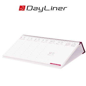 Asztali naptár Oktáv 320 x 150 mm, fehér lapokkal Oktáv fekvő bordó műbörrel borított tartóval Dayliner 2026.