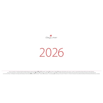 Asztali naptár Oktáv 320 x 150 mm, fehér lapokkal Oktáv fekvő fehér karton tartó Dayliner 2026.