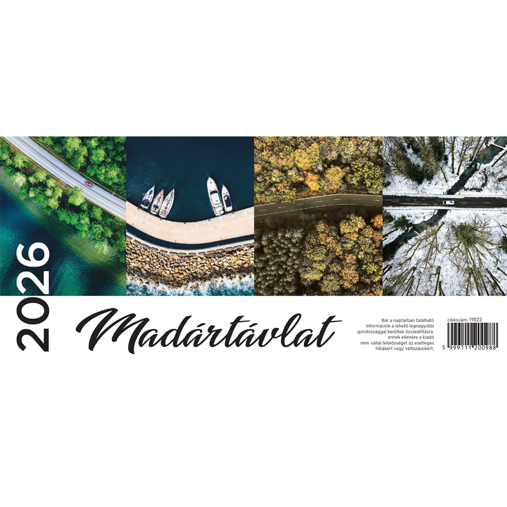 Asztali naptár képes, 325mmx155mm, álló tartóval 2026.