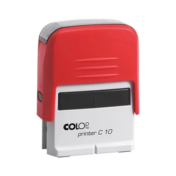 Bélyegző C10 Printer Colop 10x27mm, piros ház/fekete párna