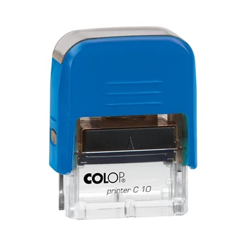 Bélyegző C10 Printer Colop átlátszó kék ház/kék párna