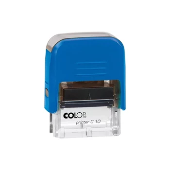 Bélyegző C10 Printer Colop átlátszó kék ház/kék párna