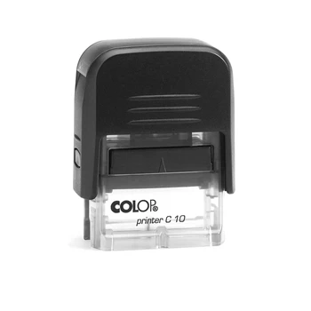 Bélyegző C10 Printer Colop átlátszó,fekete ház/fekete párna
