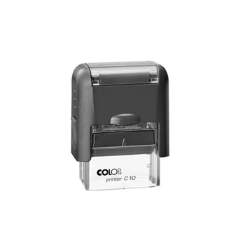 Bélyegző C10 Printer Colop átlátszó,fekete ház/fekete párna