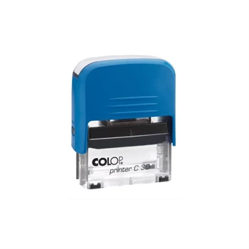 Bélyegző C30 Printer Colop átlátszó kék ház/fekete párna