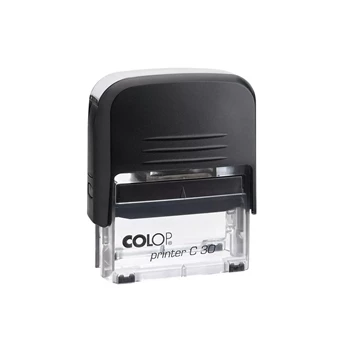 Bélyegző C30 Printer Colop átlátszó,fekete ház/fekete párna