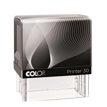 Bélyegző IQ30 Printer Line Colop átlátszó fekete ház/fekete párna