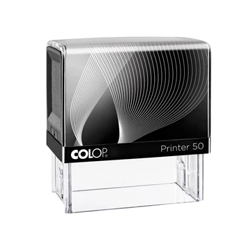Bélyegző IQ50 Printer Line Colop átlátszó fekete ház/fekete párna