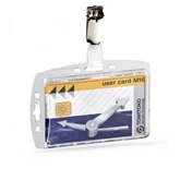 Biztonsági kártyatartó Durable 1 kártya számára, csipesszel, 25 db/csomag, áttetsző