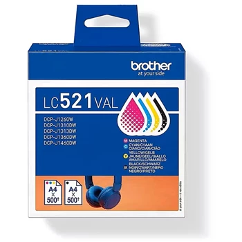 Brother LC521 tintapatron multipack BCMY ORIGINAL