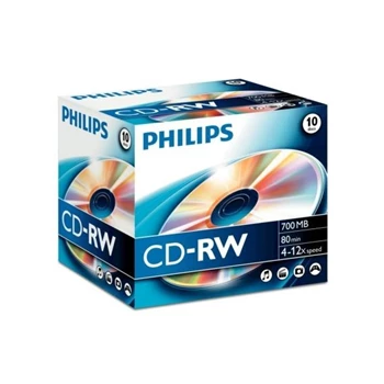 CD-RW700 12X újraírható CD normál tokban Philips 