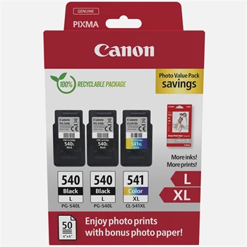 Canon PG540L (2x11ml) + CL541XL tintapatron + 50 db GP501 10x15 fényes fotópapír multipack ORIGINAL