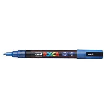 Dekormarker 0,9-1,3mm, Uni-Posca PC-3ML csillámló kék