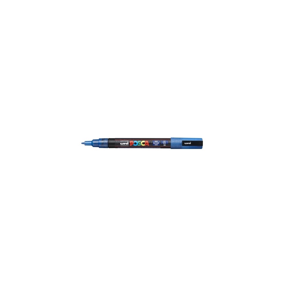 Dekormarker 0,9-1,3mm, Uni-Posca PC-3ML csillámló kék