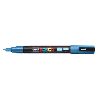Dekormarker 0,9-1,3mm, Uni-Posca PC-3ML csillámló világoskék