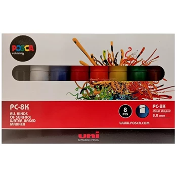Dekormarker 8mm, Uni Posca PC-8K 8 db-os készlet