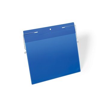 Dokumentum tároló zseb, A4, fekvő drót rögzítéssel, 50 db/csomag, Durable kék