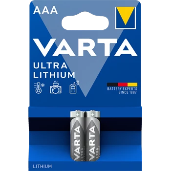 Elem AAA mikro LR03 2 db/csomag, Varta Ultra Lithium