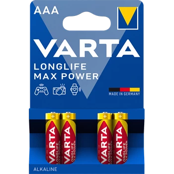 Elem AAA mikro LR03 Longlife Max Power 4 db/csomag, Varta 