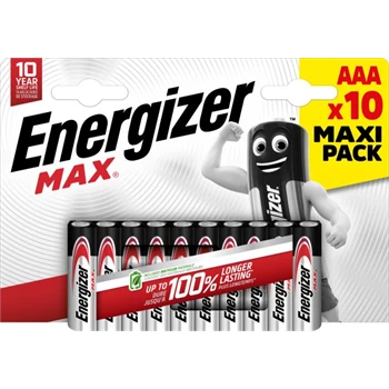 Elem AAA mikro LR03 Max 10 db/csomag, Energizer