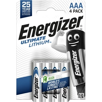 Elem AAA mikro LR03 Ultimate Lítium 4 db/csomag, Energizer