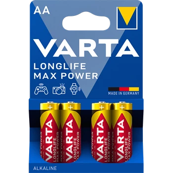 Elem AA ceruza LR06 Longlife Max Power 4 db/csomag, Varta