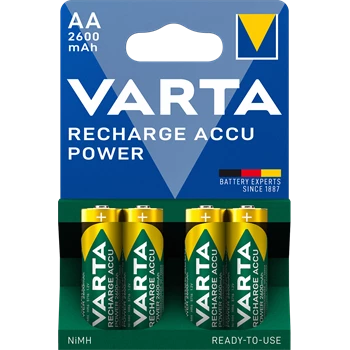 Elem tölthető akku AA ceruza 2600 mAH Power 4 db/csomag, Varta 