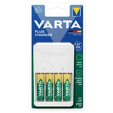 Elemtöltő, akku Plug töltő + 4 db AA 2100 mAH Varta