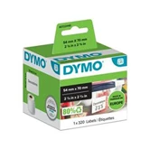 Etikett Dymo LW nyomtatóhoz 70x54mm, 320 db etikett/doboz, Original, fehér