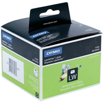 Etikett Dymo LW nyomtatóhoz eltávolítható 32x57mm, 1000 db etikett/doboz, Original, fehér