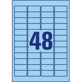 Etikett címke, 45,7 x21,2mm, univerzális visszaszedhető, 48 címke/ív, 20 ív/doboz, Avery kék