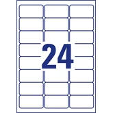 Etikett címke, 63,5 x33,9mm, időjárásálló poliészter, 24 címke/ív, 20 ív/doboz, Avery fehér