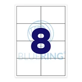 Etikett címke, 99,1x67,7mm, 100 lap, 8 címke/lap Bluering