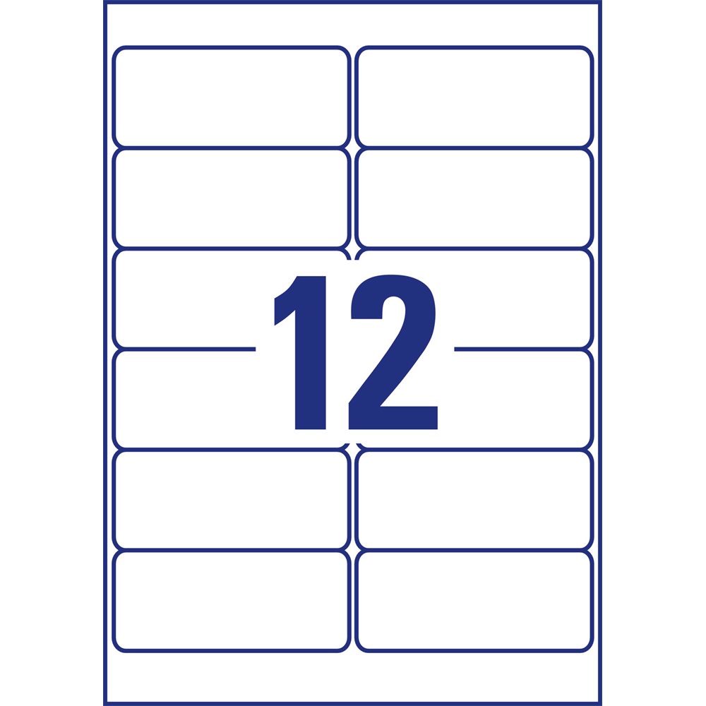 Etikett címke, 99,1 x42,3mm, időjárásálló poliészter, 12 címke/ív, 20 ív/doboz, Avery fehér