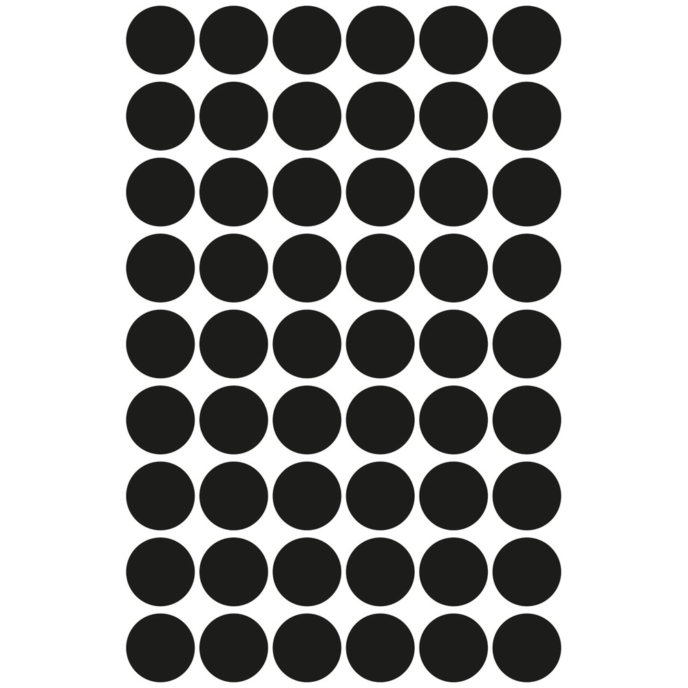 Etikett címke, o12mm, jelölésre, 54 címke/ív, 5 ív/doboz, Avery fekete