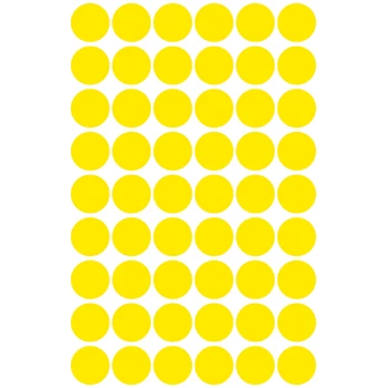 Etikett címke, o12mm, jelölésre, 54 címke/ív, 5 ív/doboz, Avery sárga