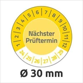 Etikett címke, o30mm, eltávolíthatatlan 8 címke/ív, 10 ív/doboz, Avery sárga