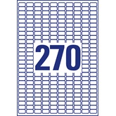 Etikett címke, 17,8 x10mm, univerzális visszaszedhető, 270 címke/ív, 25 ív/doboz, Avery fehér