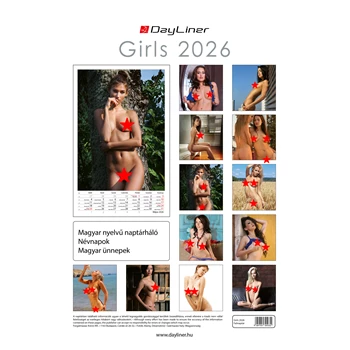 Falinaptár képes 230 x 330 mm, fehér lapokkal Girls Dayliner 2026.
