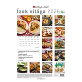 Falinaptár képes 230 x 330 mm, fehér lapokkal Ízek világa Dayliner 2026.