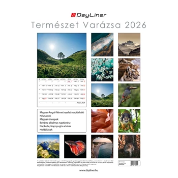 Falinaptár képes 230 x 330 mm, fehér lapokkal Természet varázsa Dayliner 2026.