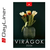 Falinaptár képes 230 x 330 mm, fehér lapokkal Virágok Dayliner 2026.