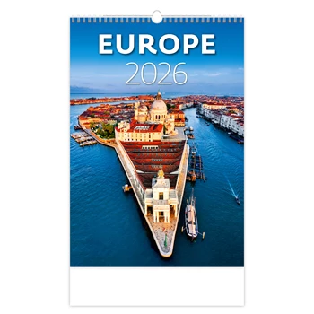 Falinaptár képes 315 x 450 mm, fehér lapokkal Europe Dayliner 2026.