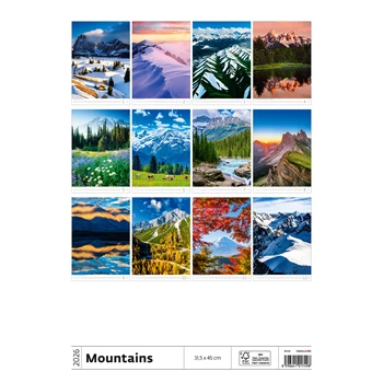 Falinaptár képes 315 x 450 mm, fehér lapokkal Mountains Dayliner 2026.